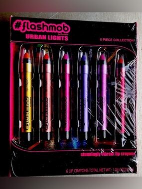 Markwins Flashmob Urban Lights 6pc Lip Crayon Set Vibrant Colors